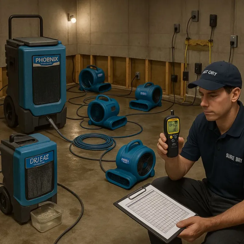 Structural Drying and Dehumidification process in Windham, NH